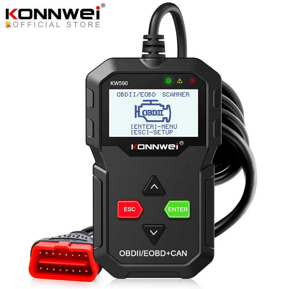 

KONNWEI Diagnostic Tools KW590 OBD2 EOBD CAN Code Reader Diagnostic Scanner Auto Scanner Car Diagnostic Tool Car Scanner for Auto Obd 2 Tools
