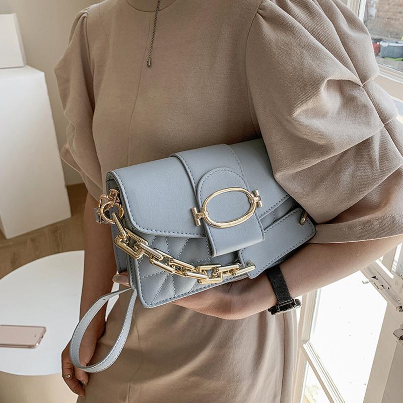 

Brand Design PU Leather Shoulder Bag Women Luxury 2021 Simple Summer Chain Crossbody Female Fashion Solid Color Handbag Cross Body, Black
