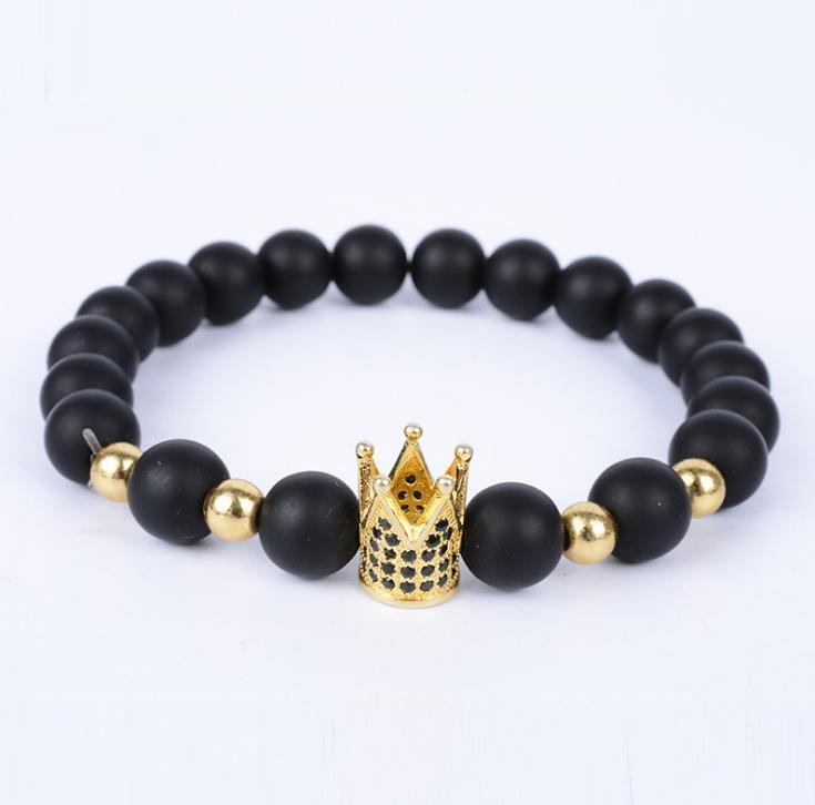 

Link, Chain JKJ 2021 Lava Stone Pave Imperial Crown Charm Bracelet For Men Or Women Jewelry Gift1