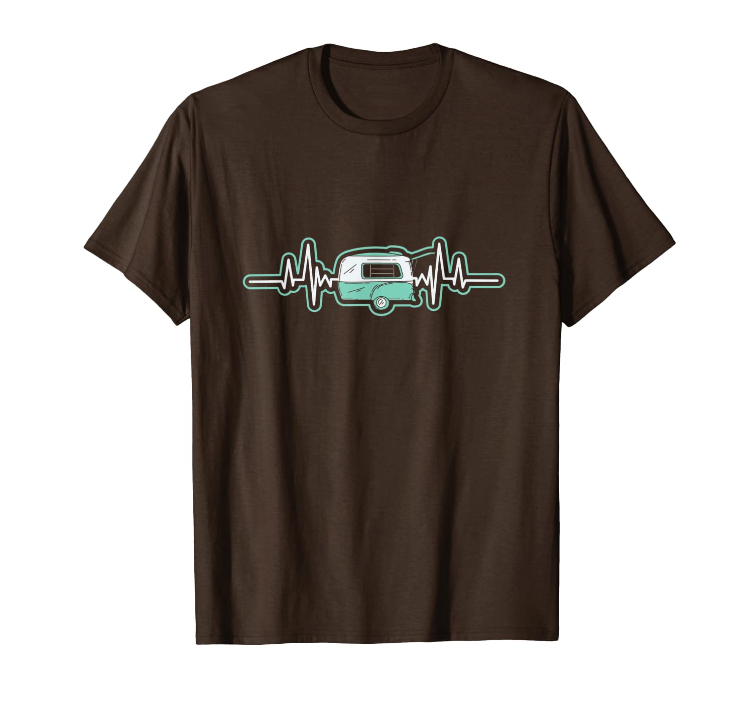 

camping heartbeat t-shirt teardrp trailer, White;black