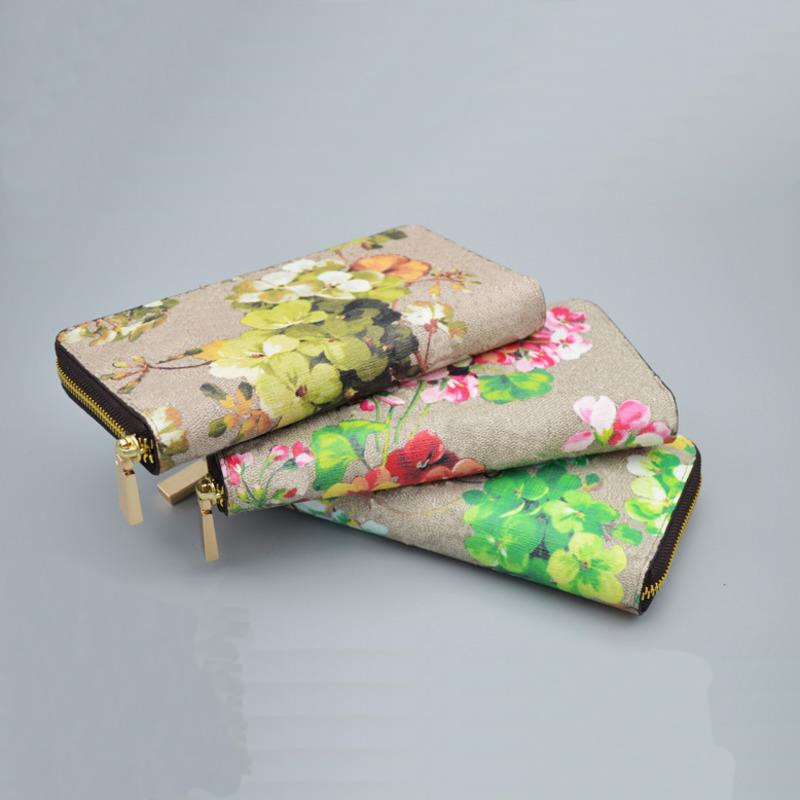 

2021 Luxurys Designers Wallet Geranium Print Fashion Bags Card Holder Carry Around Women Money Cards Coins Bag Men Leather Purse Long Business Wallets letter #8