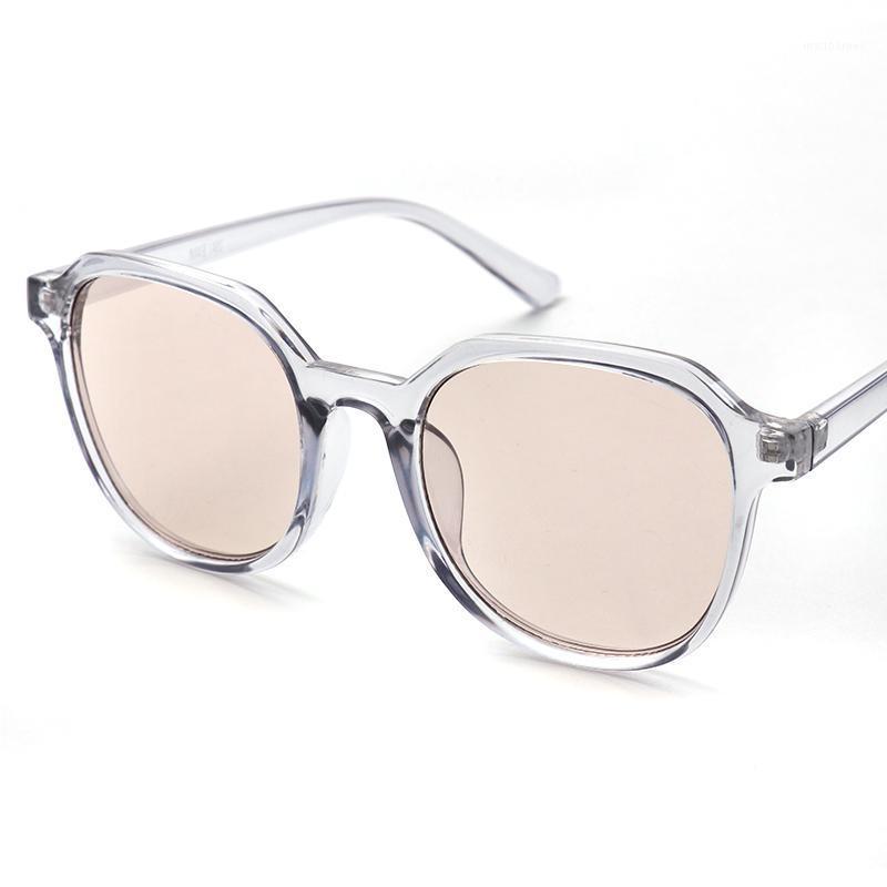 

Sunglasses MARC Brand Trendy Design Womens Oversized Classic Cat Eye Transparent Oval Rivet Brown Sun Glasses Vintage Shades