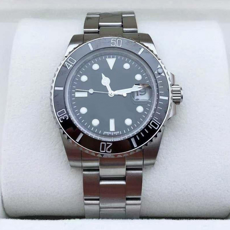 

Ceramic Bezel Mens Watches 316L Stainless Steel Automatic Mechanical Wristwatch 16233 Glide Lock Solid Clasp Logo Design Montres De Luxe