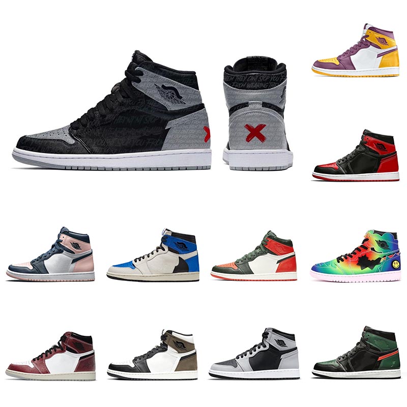 

2021 Authentic Shoes 1 1s High Og Retro Bubble Gum Brotherhood Rebellionaire Reimagined Bred Patent Leather Travis Scott Fragment Men Sports Sneakers, 16