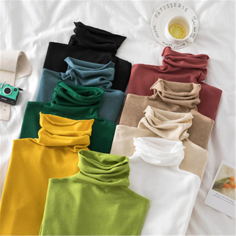 

Women's Sweaters Turtleneck Women 2022 Autumn Winter Sweater Knitted Pullover Long Sleeve Woman Tops Soft Jumper Pull Femme, White;black