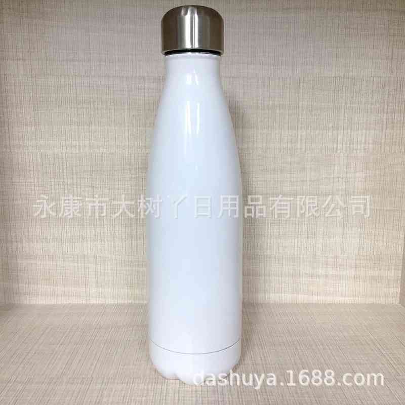 

Heat transfer printing white 500ml coke bottle DIY water cup sublation double-layer vacuum thermos