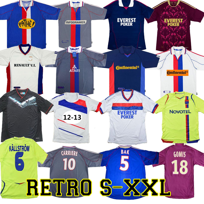 Retro Lyon 2008/09 Away Soccer Jerseys Benzema Juninho Ederson Pjanic Vintage 08 09 Futbol Kit Classic Football Shirt 2000 01 2002 2010 2011 2012-image-755263544