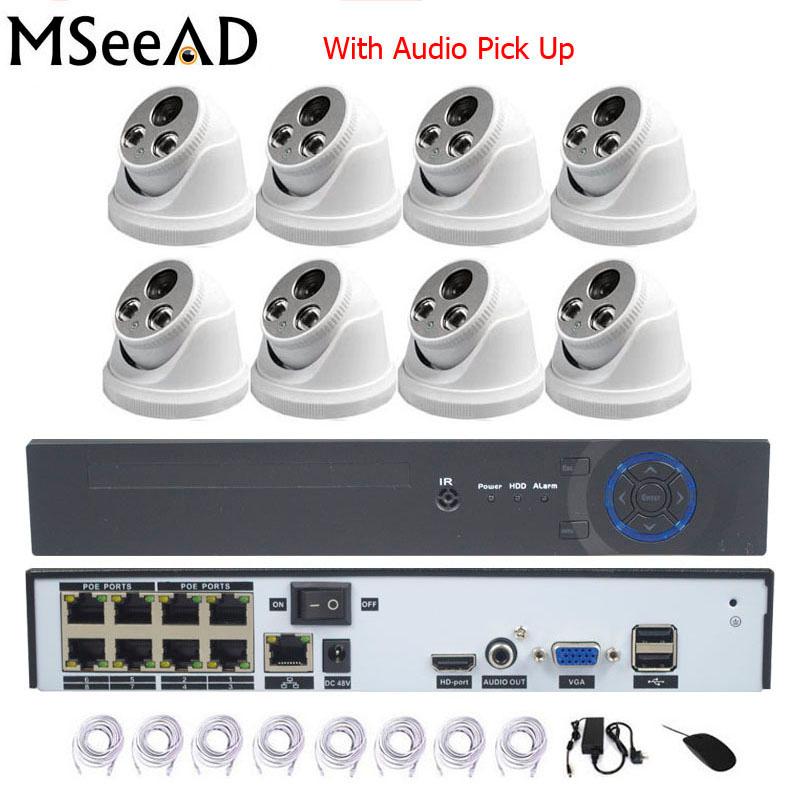 

Channel 4MP POE Security Camera With Audio Pick Up NVR CCTV System 8ch 8pcs IP Indoor Day/Night View Surveillance Kit Systems