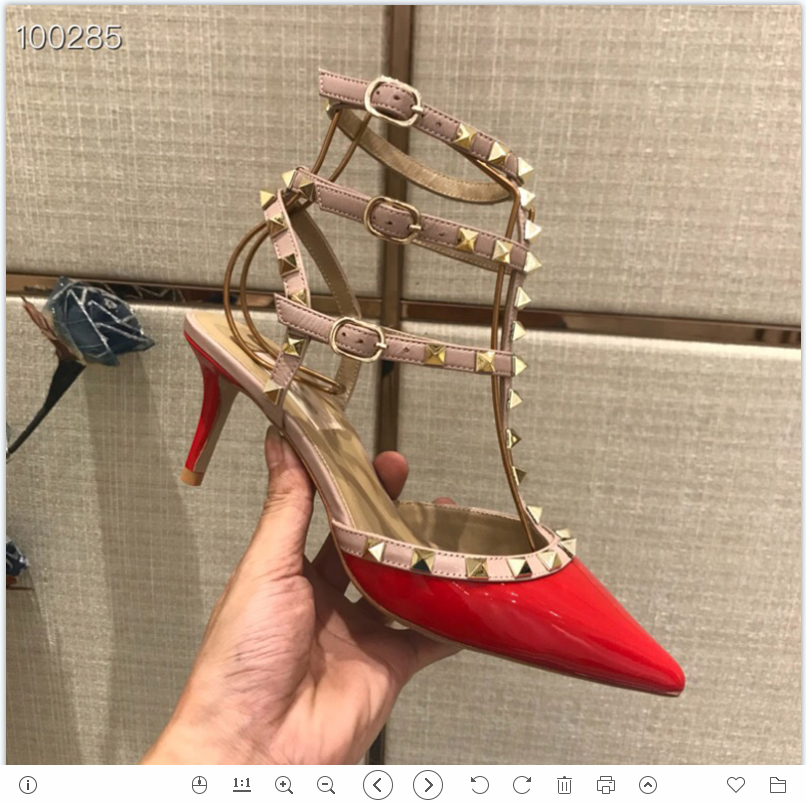 

2021 Good Quality Fashion Women Luxurys Designers Shoes Designer Sandals Womens Luxury High Heels Sandal Dress Shoess With Box Size 35-41 -G417, Red