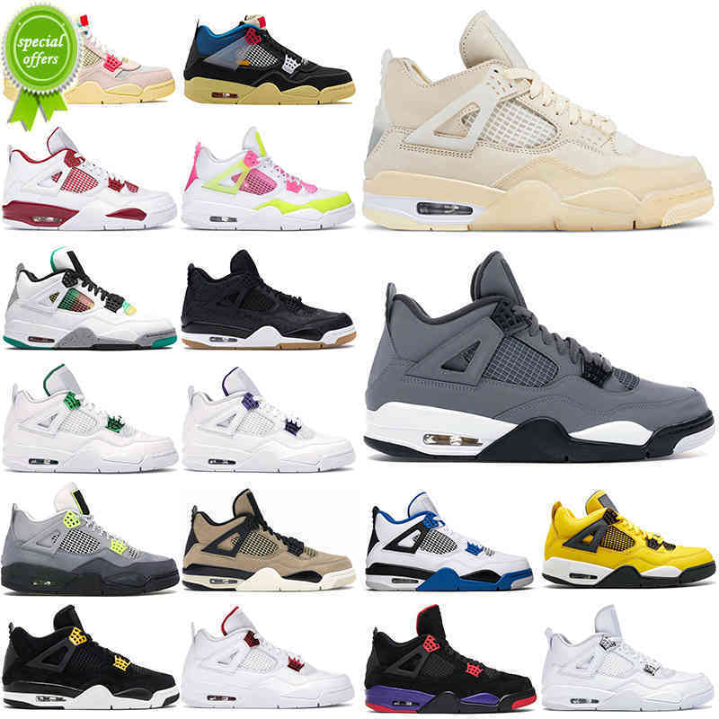 

dropshipping Jumpman 4s Desert Moss Basketball Shoes For Men Women 4 University Blue 060 Taupe Haze Bred Sail Court Purple Mens Trainers