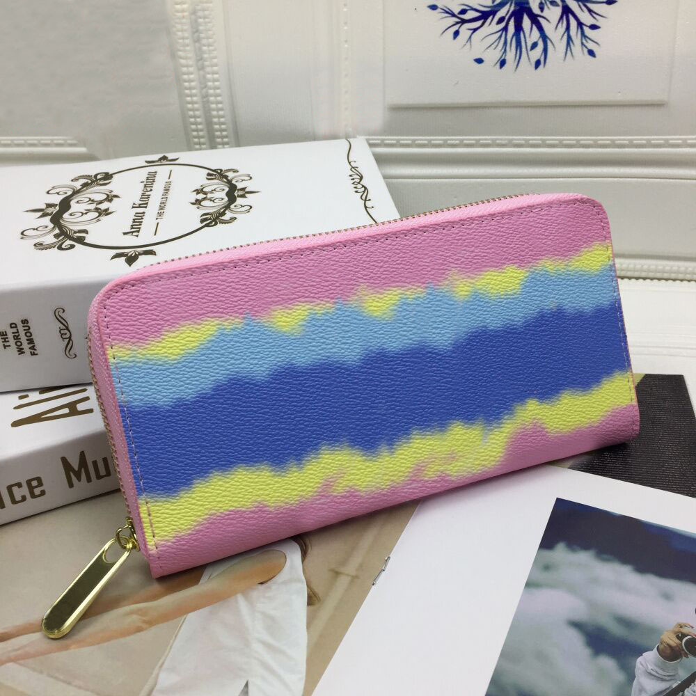 

Wallet With Long Wallets for Women Luxury Pastel zipper Gift Box Designer 3 colour Purse 20cm, Blue