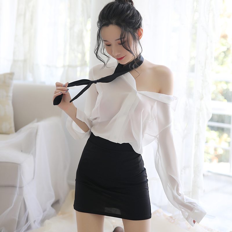 

Sexy Secretary OL Teachers Uniforms Temptation Nightclub Lingerie Shirt Skirt Seduces Cosplay Role Play Costumes Outfits Set, Red