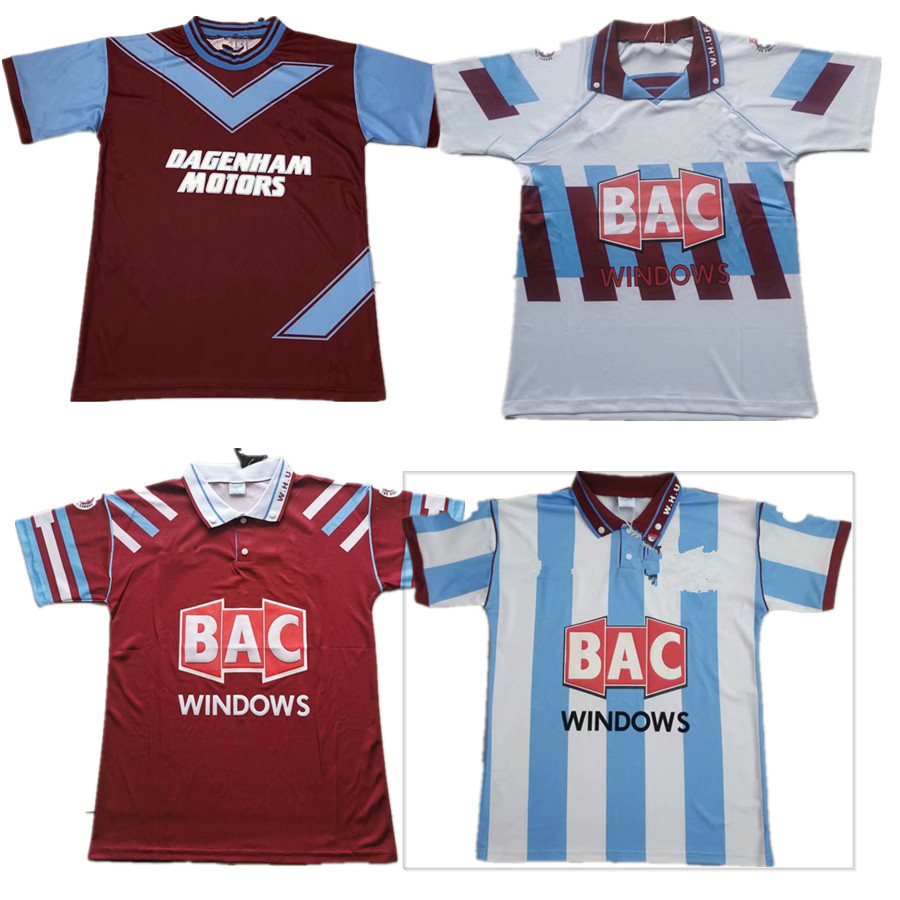 

91 92 93 94 West Centenary Cole DI CANIO Lampard Dicks 1999 00 100 th Retro 99 Home Ham soccer jersey, 91/92 home