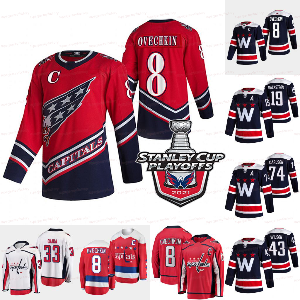 

Washington Capitals 2021 Stanley Cup Playoffs Jersey Alexander Ovechkin Tom Wilson Nicklas Backstrom Braden Holtby T.J. Oshie Tom Wilson Radko Gudas Lundqvist, Youth 2021 alternate navy jersey