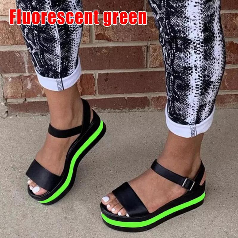 

Arrivals Big Size 43 Summer Sandals Woman Shoes Platform Buckle Strap Beach Leisure INS Dropship Comfy Sandal, Black