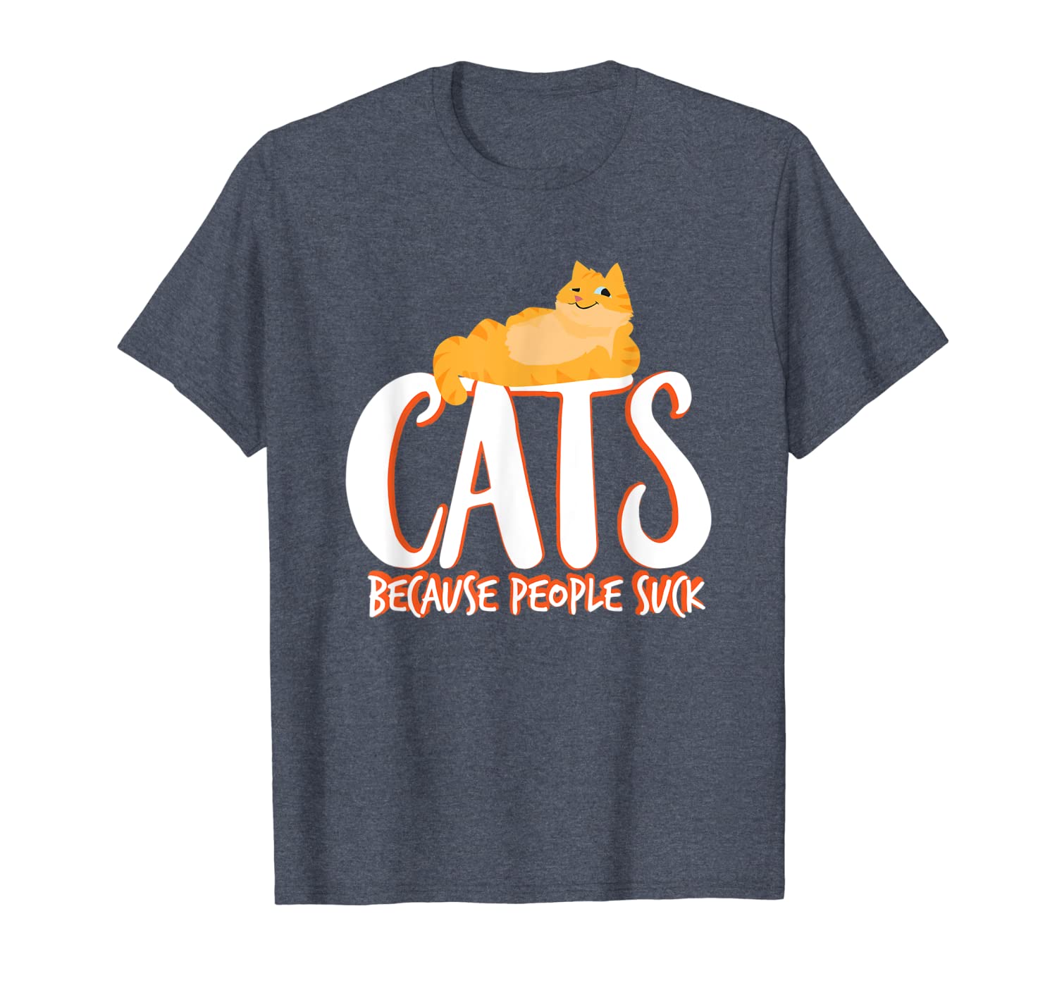 

cats because people suck t-shirt - cat lover gift, White;black