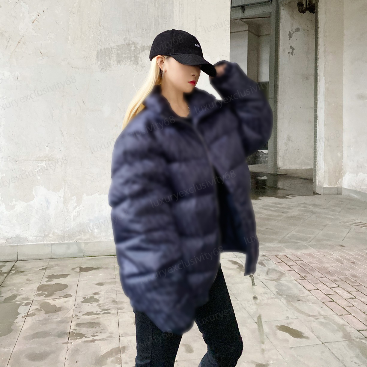 

Brand Ladies Down Jacket Letter Applique Designer Men's Winter Warm Double Zipper Fashion Gentleman Stand Collar, Customize