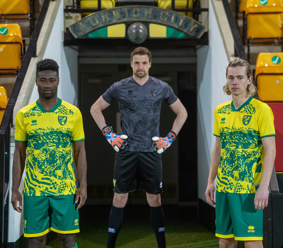 

21-22 Norwich City Special Edition Soccer Jersey kit men Shirts predominantly yellow football shirt green collar uniform, Black;yellow