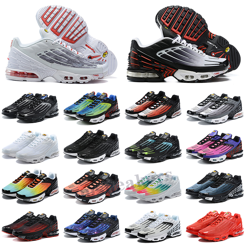 

Obsidian tn plus 3 III men shoes tn3 triple white black hyper og usa neon Crimson Red Michigan mens trainers sports sneakers, Color 12