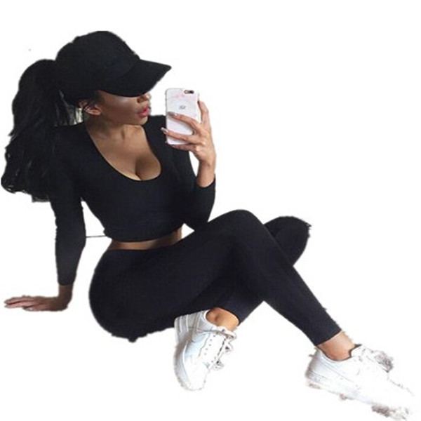 

Womens Two Piece Sets Dress Hoodie Hot Cake Tracksuits New Style Fitness Pullover Ventilate Multicolor Pure Color Summer Time Sweat Suits, Black