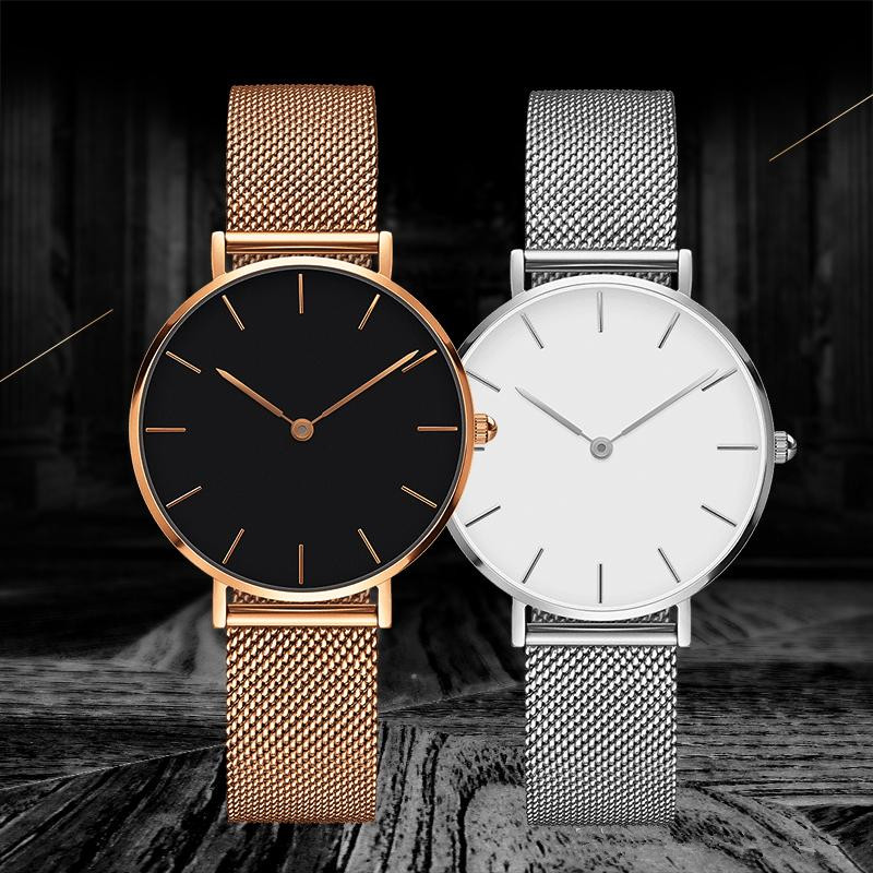 

2021 high quality fashion ms watch d&w 36mm 32mm Lady daniel quartz watches Stainless steel strip ladies leather men women reloj, 1box