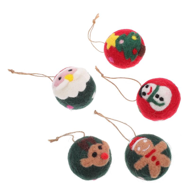 

Christmas Decorations 5Pcs Creative Xmas Wool Pendants Tree Embellishment Po Props