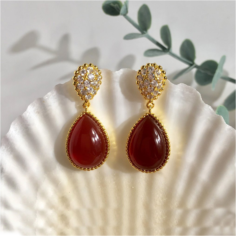 18k Gold Plated Brand Dangle Earrings For Women Geometric Crystal Rhinestone Earring Woman Party Fashion Accessories With Jewelry Pouches Wholesa-image-734571786