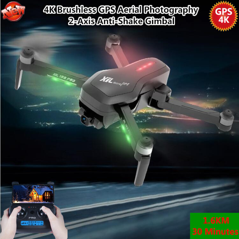 

Brushless GPS Drone 1.6KM 30MINS 5G 4K Camera WiFi FPV GPS Follow Me Optical Flow Dual Mode Selfie RC Quadcopter VS JJRC X9 X6, 4k 1 battery no bag