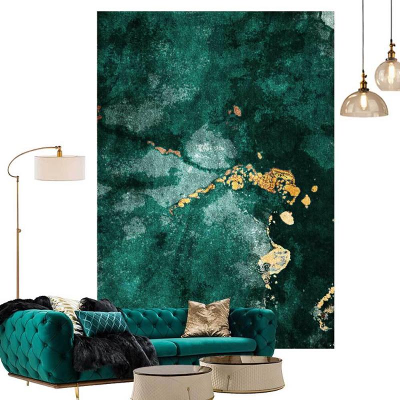 

Carpets Modern Design Style Rugs Living Room Light Luxury Dark Green Marble Patterned Carpet Decoration Teenager Bedside Mat 2021