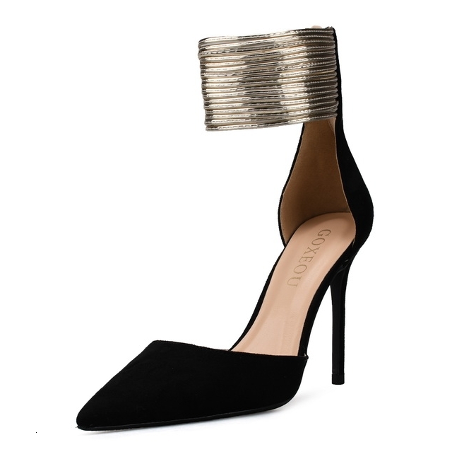 

Sandals Cross Strap Women Suede Leather Office Thin High Heels Shoes Female Pointed Toe Summer J0061 ICKY, 8cm heel height