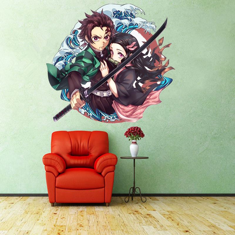 

Three Ratels FC473 Kimetsu No Yaiba Tanjiro Kamado 3D poster cartoon anime car hood sticker laptop decal
