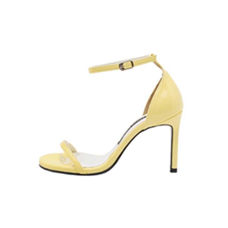 

Women Sandals Sexy High Heels PU Leather Open Toed Transparent Shoes With Buckle For Summer Beach Outdoor Wedding, 11-5cm