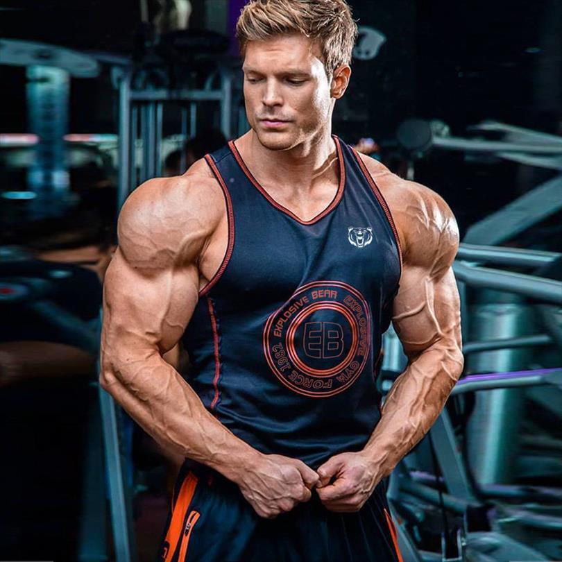 

summer men tank gyms fitness tight cotton sleeveless fashion clothing stringer singlet male casual vest, White;black