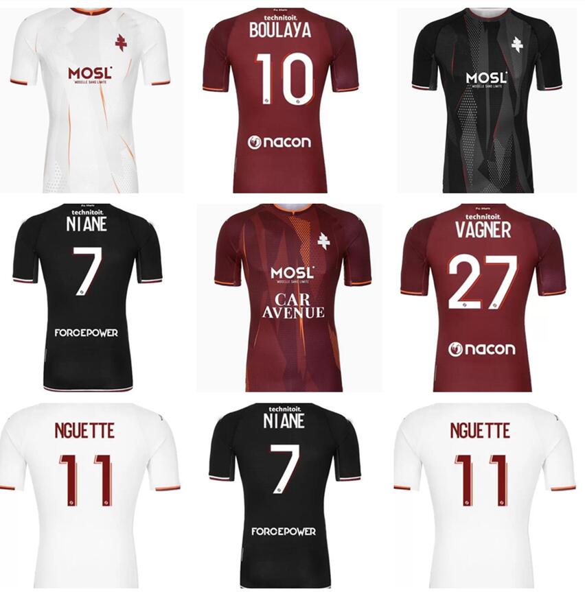 

FC Metz 21 22 Football Jersey FOFANA NIANE ANGBAN Home Red Soccer Shirt Men Adult Away White Customized 3rd Black Short Sleeve Shirt 2021 2022, Black;yellow