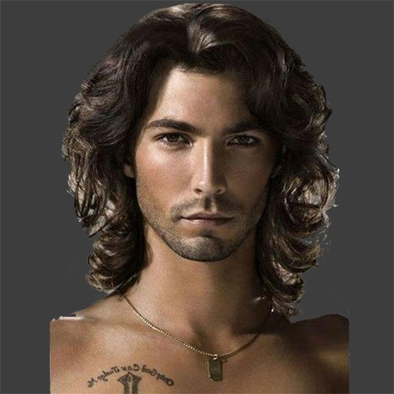 

Short headset chocolate men's Wig chemical fiber hr7214
