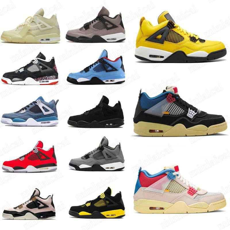 

4 Jumpman University Blue Shoes Shimmer White Lightning Mens Basketballs Shoe 4s Mans Designer Trainer Sports Sneakers US 5-13, No shoes;for customized