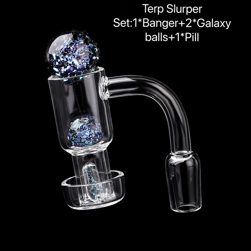 

summer sale 20mmOD Terp Slurper Smoking Quartz Banger With Pill/Glass Marble Ruby Pearls 45&90 Nails For Water Bongs Dab Rigs