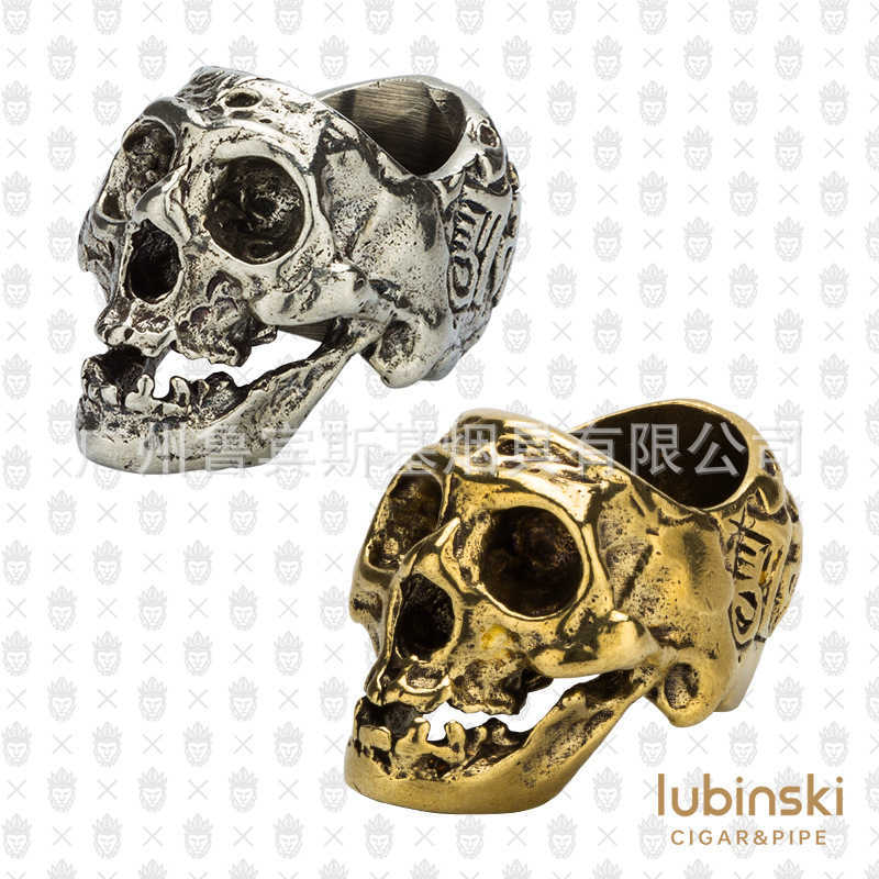 

Rubinski cigar portable white copper Skull Ring lubinski multifunctional cigarette holder