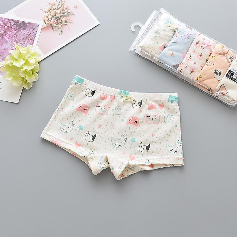 

Panties 5Pcs/lot Girls Cotton Boxer Briefs Children Shorts Children's Kids Underwear For 2-12 Years GU201