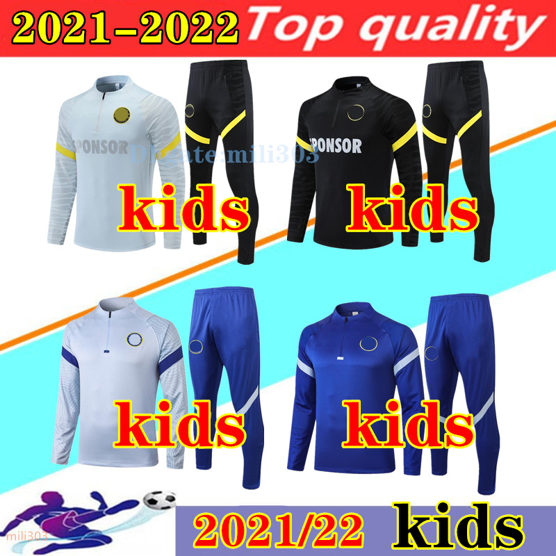 

21 22 WERNER HAVERTZ CHILWELL ZIYECH kids soccer tracksuit Survetement 2021 2022 PULISIC KANTE MOUNT boys Long sleeve football training suit jogging chandal