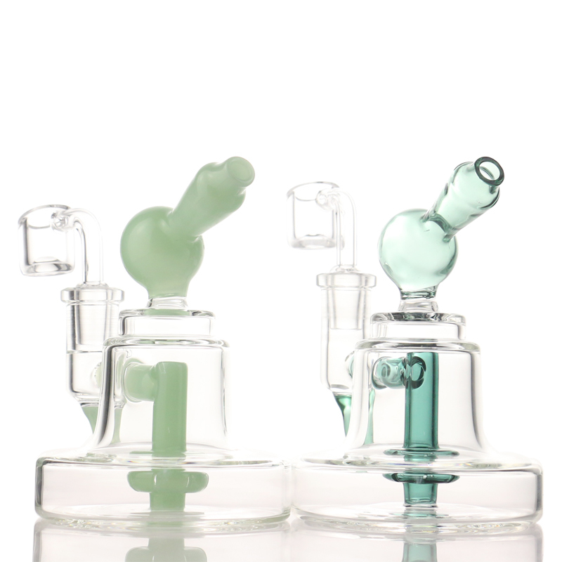 

Hookahs Mini Dab Oil Rig 5'' Glass Bong Shower Perc Female 14.5mm Water Pipe with Quartz Banger Bowl