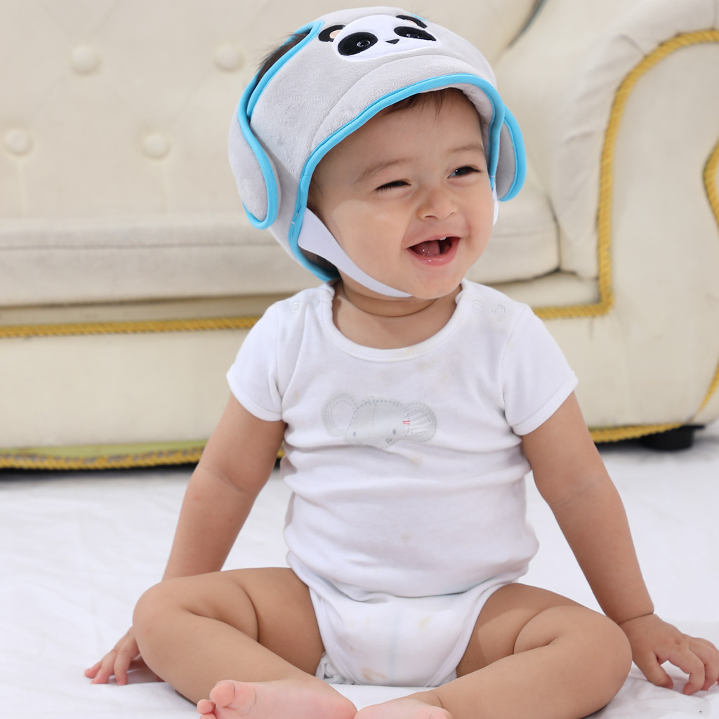 

Infant Childs Cotton Baby Safety Helmet Children Head Protection Hat for Walking Crawling Baby Learns To Walk The Crash Helm, Duck