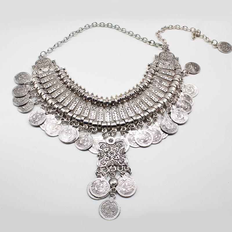 

Pendant Necklaces Jewelry Wholesale Women Necklace Statement & Pendants Vintage Choker Collier Femme, Silver