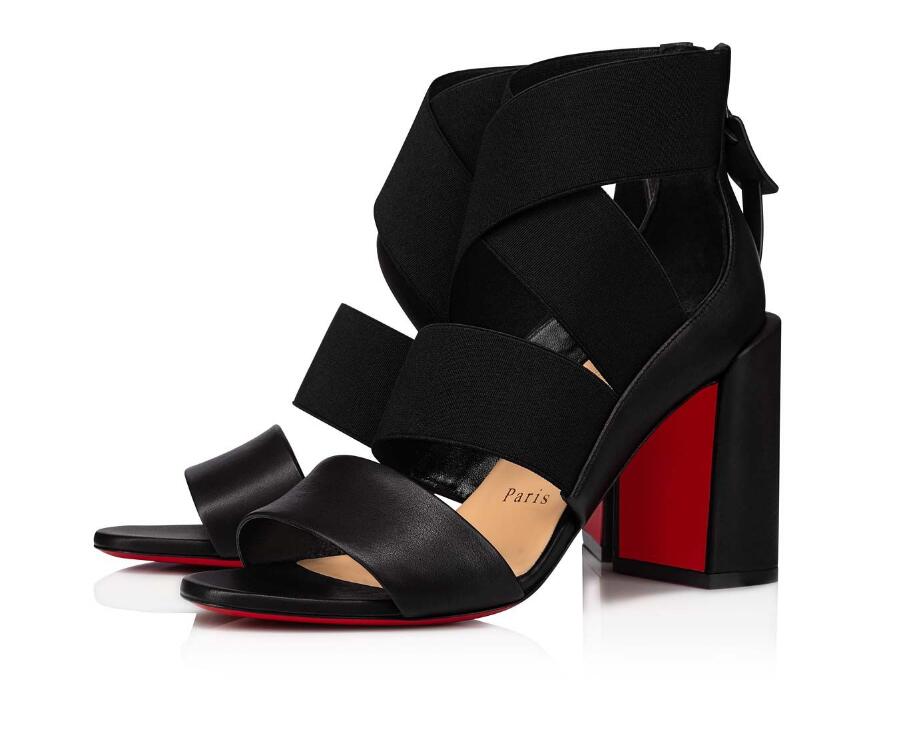 

Elegant Summer Brands PATROUILLE Sandal Red Bottom Shoes Lady Strappy Pumps Sexy Chunky Heels Black White Party Wedding offers elegant edgy