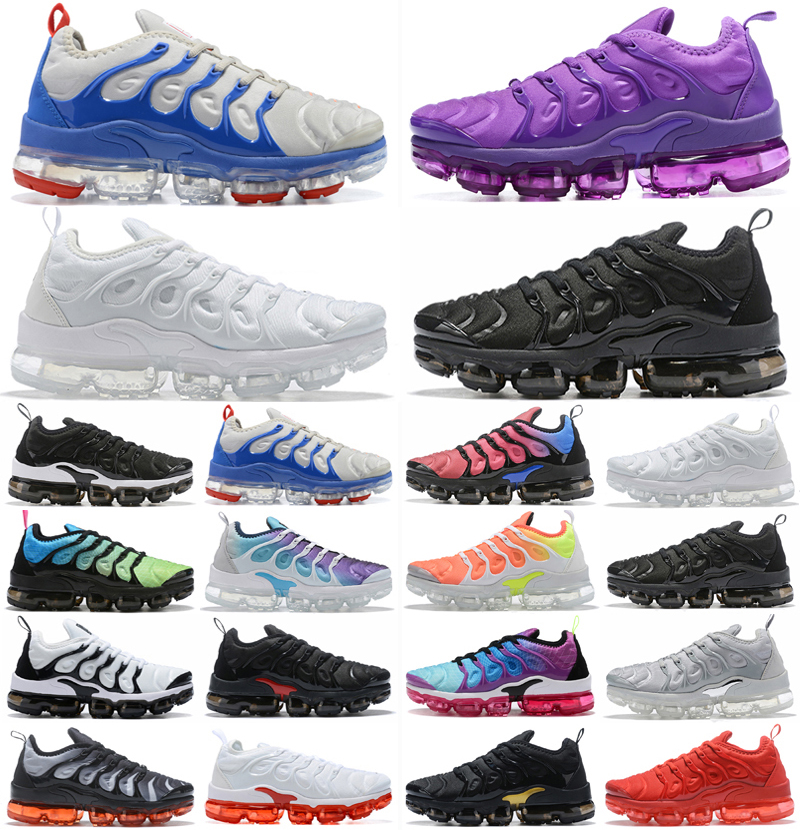 2022 TN Plus Running Shoes Men Women Black Bubblegum Yolk Cherry Cool Grey Neon Olive Pure Platinum Dark Blue Huarache Mens Womens Sports Trainers S