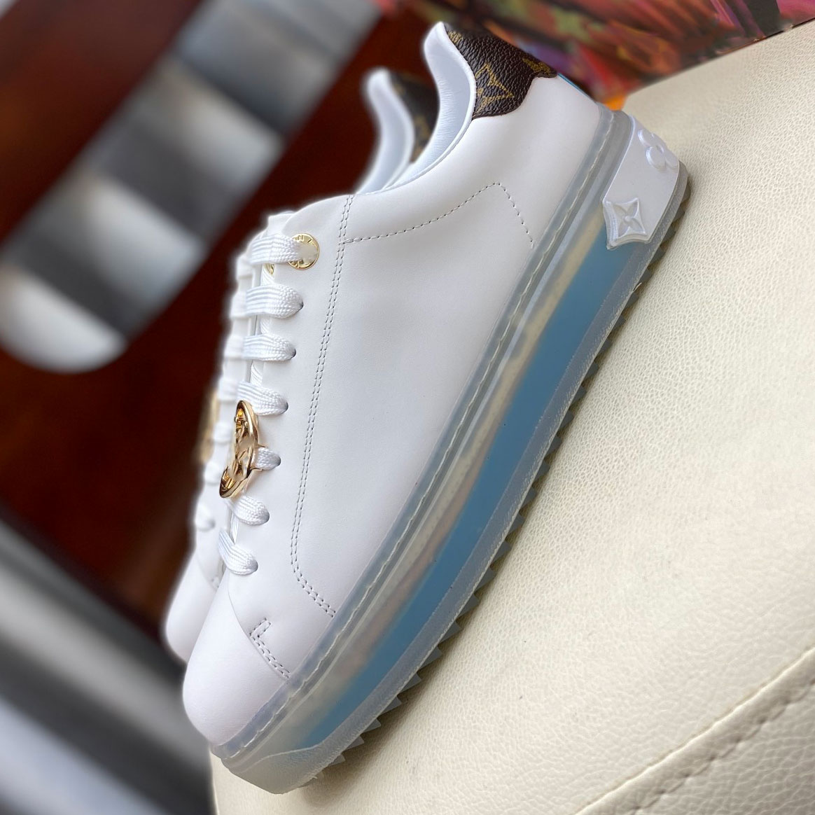 

2021 designer classic casual shoes sports men's and women's transparent rubber insole letter leather calfskin outdoor platform 35-45
