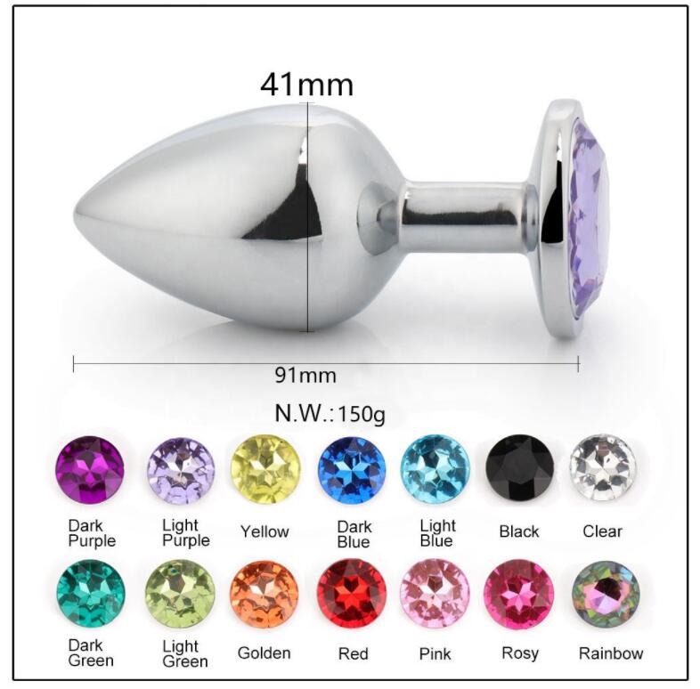 

Large Size 4.0 cm Unisex Stainless Steel Anal Plug With Crystal Jewelry Butt Booty Beads Anus Dilator Adult Bondage BDSM Sex Toy Product