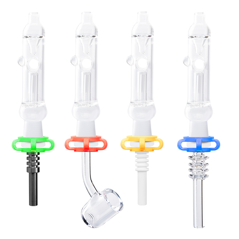 Headshop999 CSYC NC018 Hookah Glass Water Pipe 10mm 14mm Titanium Quartz Nail Air Hole Recycle Dab Rig Oil Rigs Bong-image-414414349