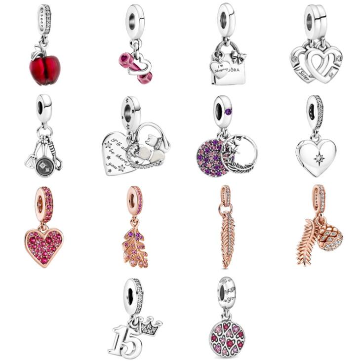 

2021 Autumn New S925 Silver Sterling Silver Bracelet Dangle Charms Bead Necklace DIY Pendant Charms Fit Pandora Bracelet Accessories For Ladies Jewelry Gifts