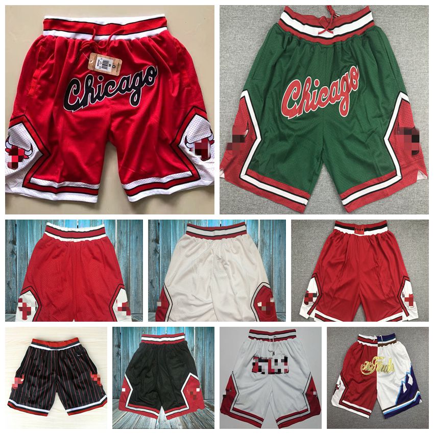 

Chicago Michael Short Mens 23 MJ Zach 8 LaVine Sweatpants Hip-hop 2021 Red White Just Don Shorts, Black